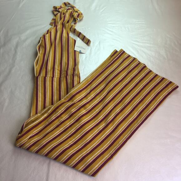 Arizona Jean Co. Striped Jumpsuit Gold Multi Small - Picture 9 of 15